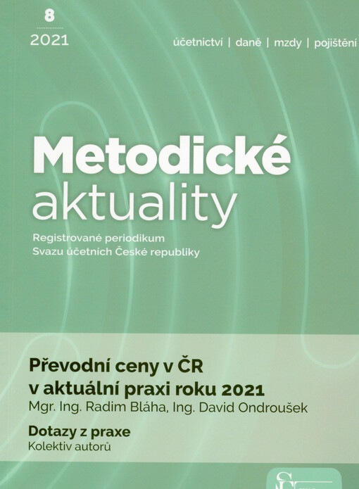 Převodní ceny v České republice v aktuální praxi roku 2021