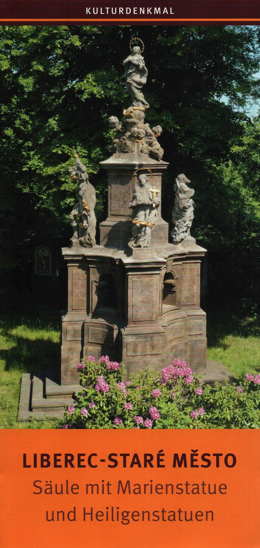 Liberec - Staré Město : Säule mit Marienstatue und Heiligenstatuen : Kulturdenkmal