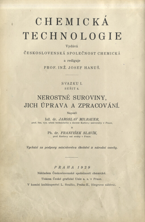 Nerostné suroviny, jich úprava a zpracování