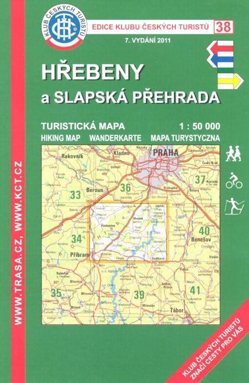 Hřebeny a Slapská přehrada turistická mapa 1:50 000