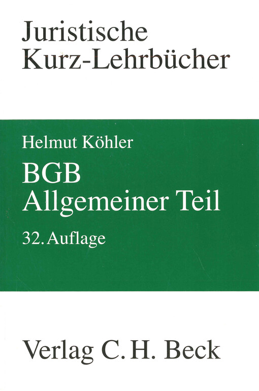 BGB : allgemeiner Teil : ein Studienbuch