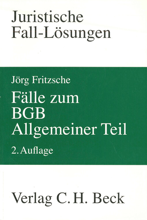 Juristische Fall-Lösungen, allgemeiner Teil