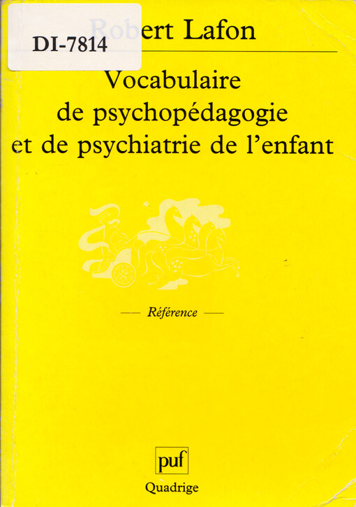 Vocabulaire de psychopédagogie et de psychiatrie de l'enfant