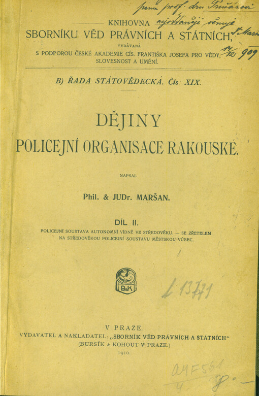 Dějiny policejní organisace rakouské. Díl 2, Policejní soustava autonomní Vídně ve středověku se zřetelem na středověkou soustavu policejní městskou vůbec