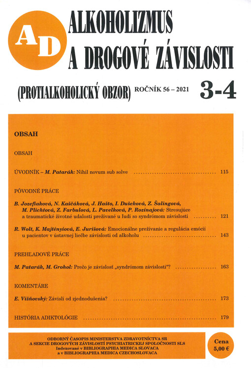 Alkoholizmus a drogové závislosti