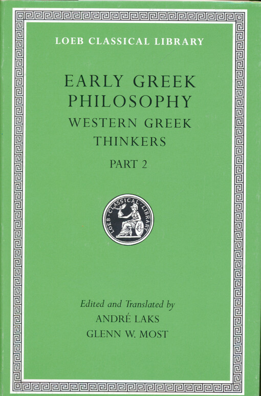 Early Greek philosophy. Volume V, Western Greek thinkers. Part 2