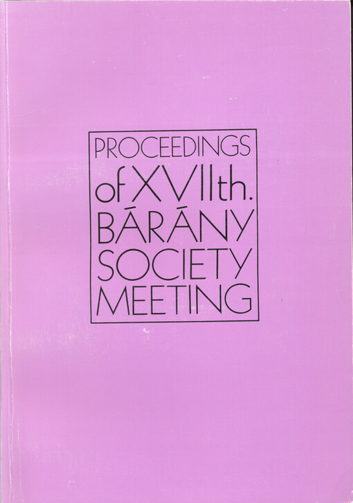 Proceedings of XVIIth Bárány Society Meeting : Castle Dobříš, Czechoslovakia, June 2-5, 1992