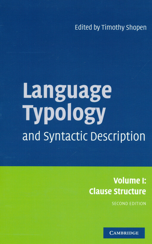 Language typology and syntactic description. Volume I, Clause structure
