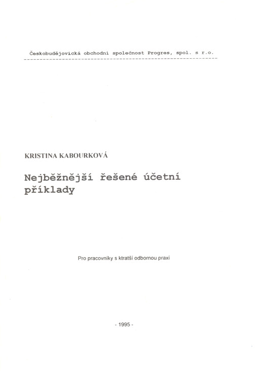 Nejběžnější řešené účetní příklady