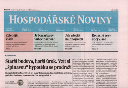 HN. Hospodářské noviny : [Hlavní vydání] : deník pro ekonomiku a politiku