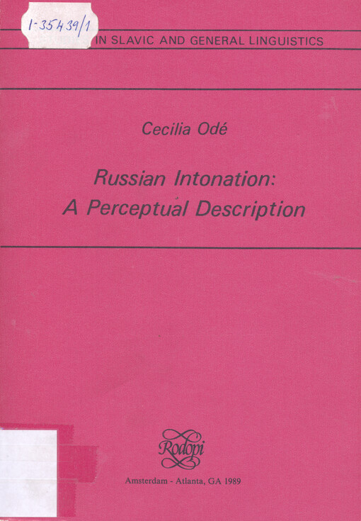 Russian intonation : a perceptual description