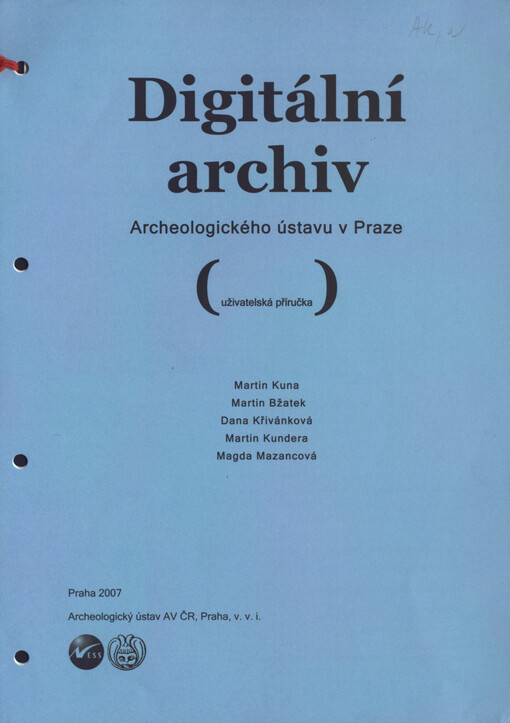 Digitální archiv Archeologického ústavu v Praze: uživatelská příručka