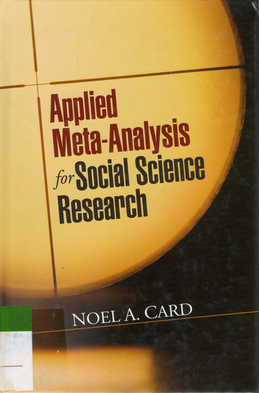 Applied meta-analysis for social science research