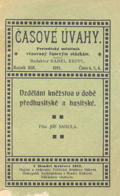 Vzdělání kněžstva v době předhusitské a husitské