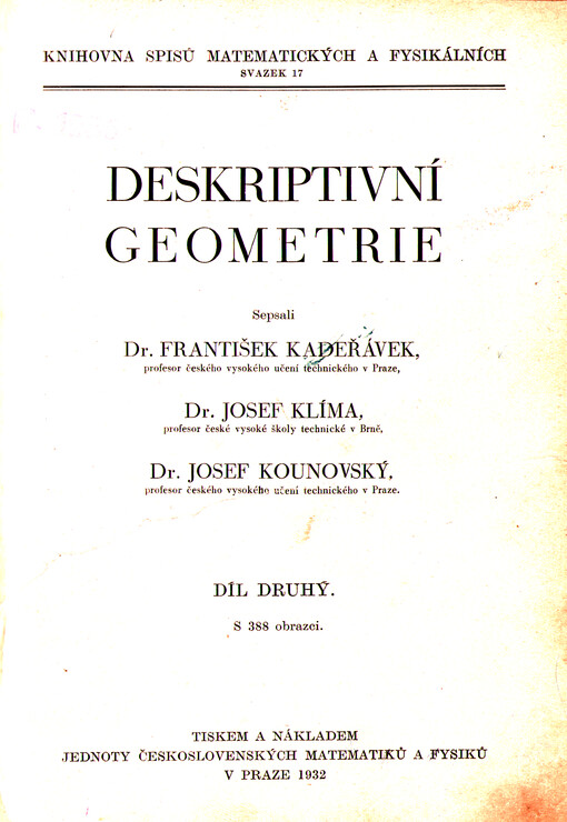 Deskriptivní geometrie. Díl 2.