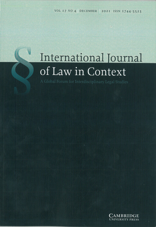 International journal of law in context : a global forum for interdisciplinary legal studies