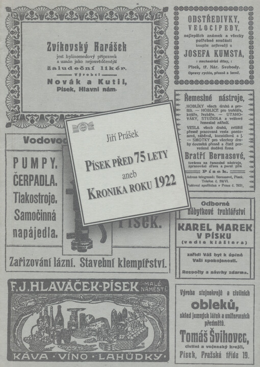 Písek před 75 lety, aneb, Kronika roku 1922