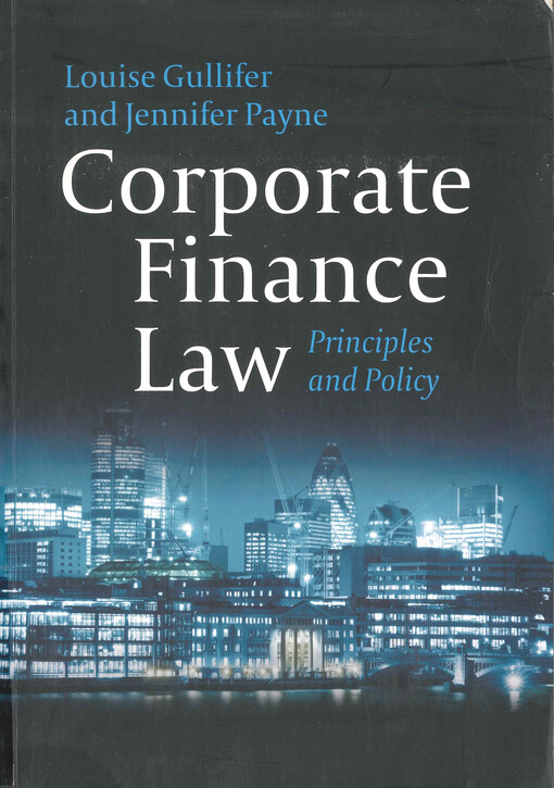 Corporate finance law : principles and policy