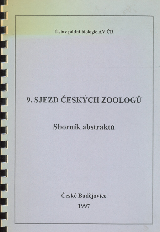 9. sjezd českých zoologů : sborník abstraktů : České Budějovice [9.-11. září 1997