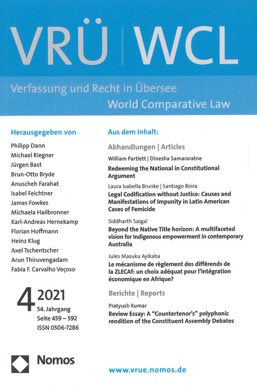 Verfassung und Recht in Übersee