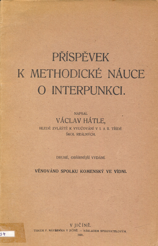Příspěvek k methodické nauce o interpunkci