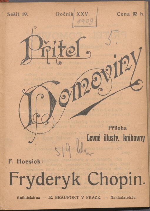 Fryderyk Chopin: k 100. výročí jeho narozenin a 60. výročí jeho smrti