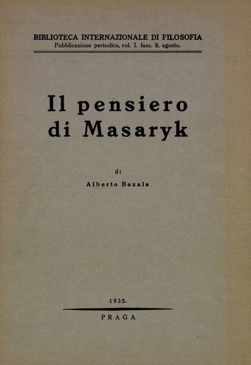 Il pensiero di Masaryk