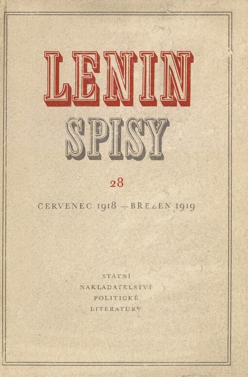 Spisy.Sv. 28,Červenec 1918 - březen 1919, Svazek 28, Červenec 1918 - březen 1919