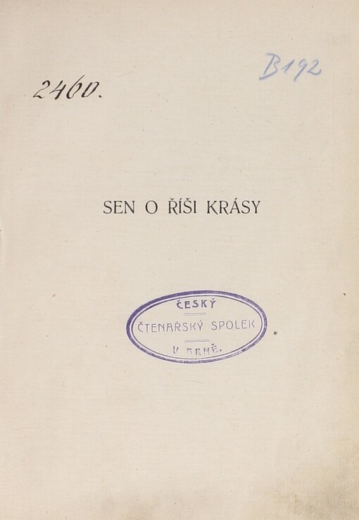 Sen o říši krásy :čínská pohádka o dvou dějstvích
