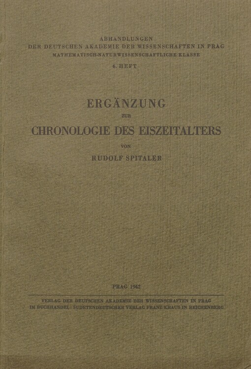 Ergänzung zur Chronologie des Eiszeitalters