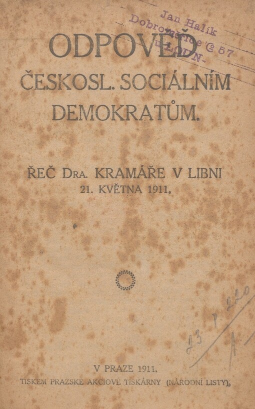 Odpověď českosl. sociálním demokratům