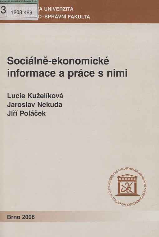 Sociálně-ekonomické informace a práce s nimi
