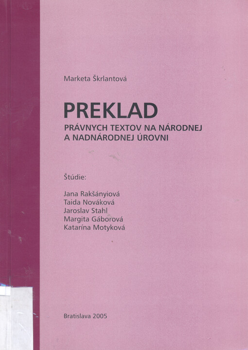 Preklad právnych textov na národnej a nadnárodnej úrovni