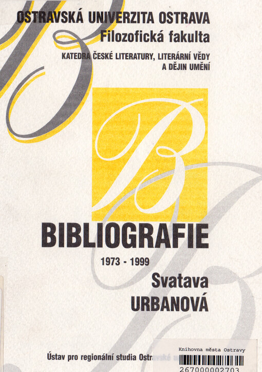 Svatava Urbanová : bibliografie 1973-1999