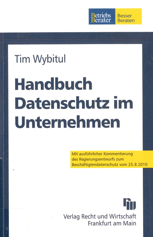 Handbuch Datenschutz im Unternehmen