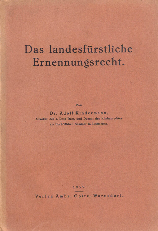 Das landesfürstliche Ernennungsrecht