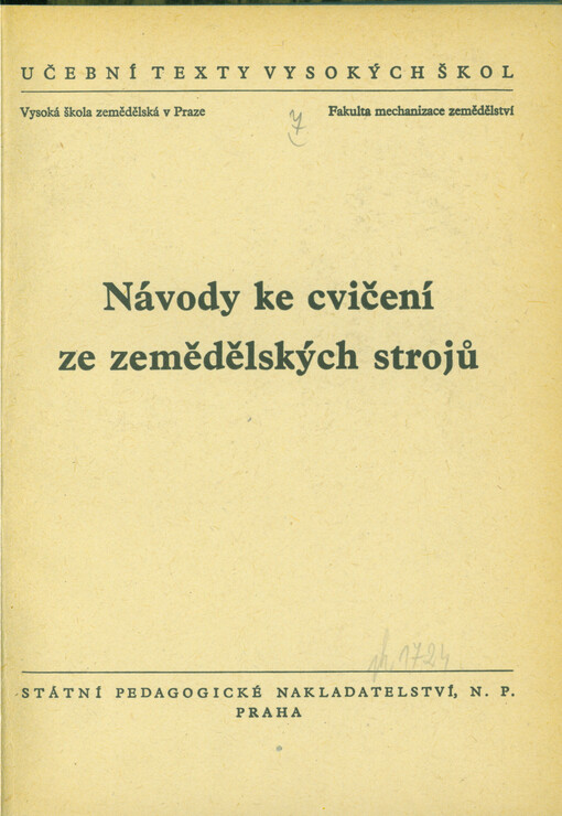 Návody ke cvičení ze zemědělských strojů