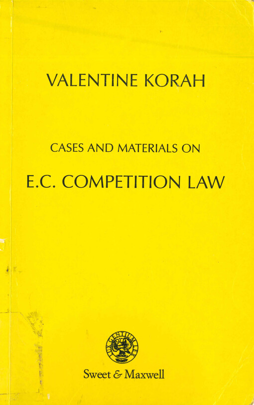 Cases and materials on E.C. competition law