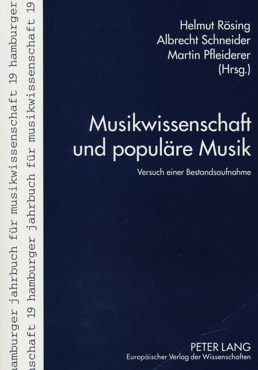 Musikwissenschaft und populäre Musik : Versuch einer Bestandsaufnahme