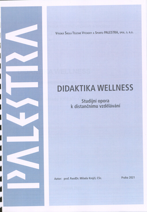 Didaktika wellness : studijní opora k distančnímu vzdělávání