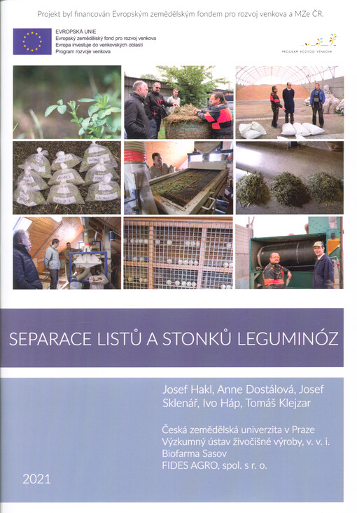 Separace listů a stonků leguminóz