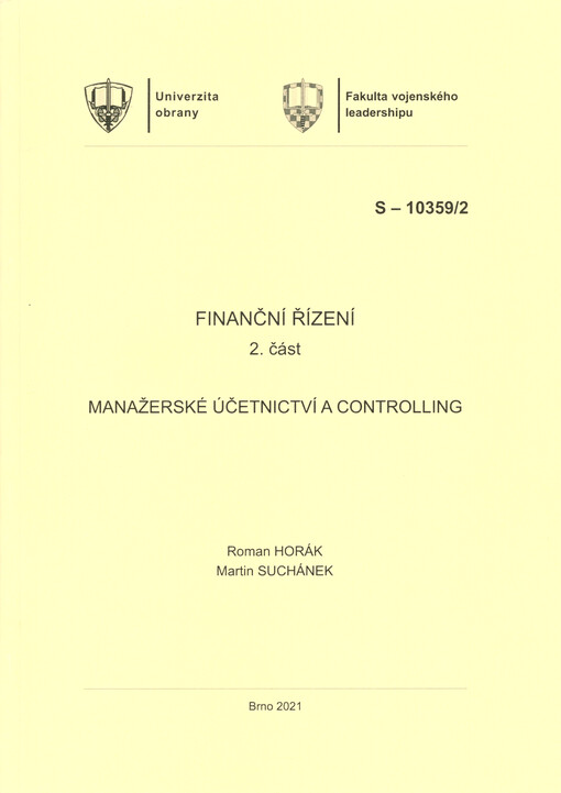 Finanční řízení. Část 2, Manažerské účetnictví a controlling