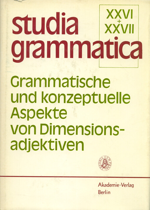 Grammatische und konzeptuelle Aspekte von Dimensionsadjektiven
