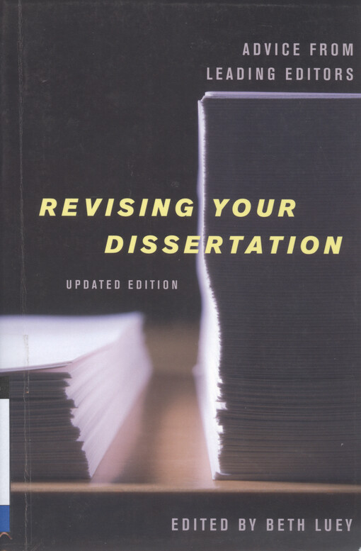 Revising your dissertation : advice from leading editors