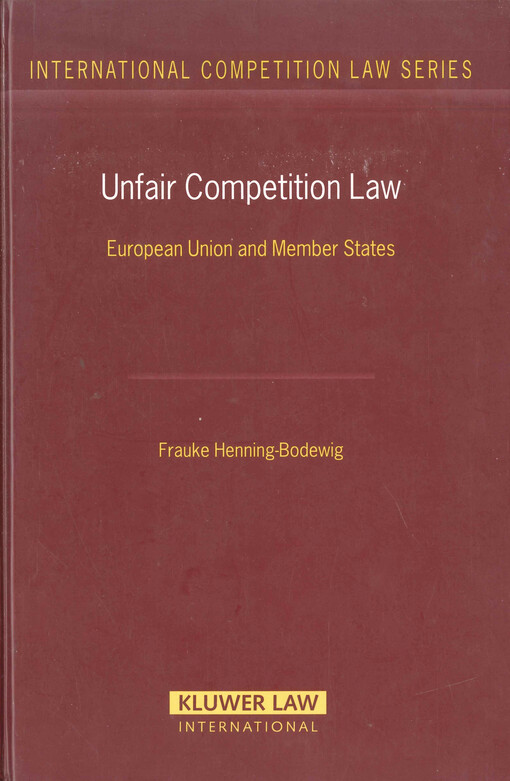 Unfair competition law European Union and member states