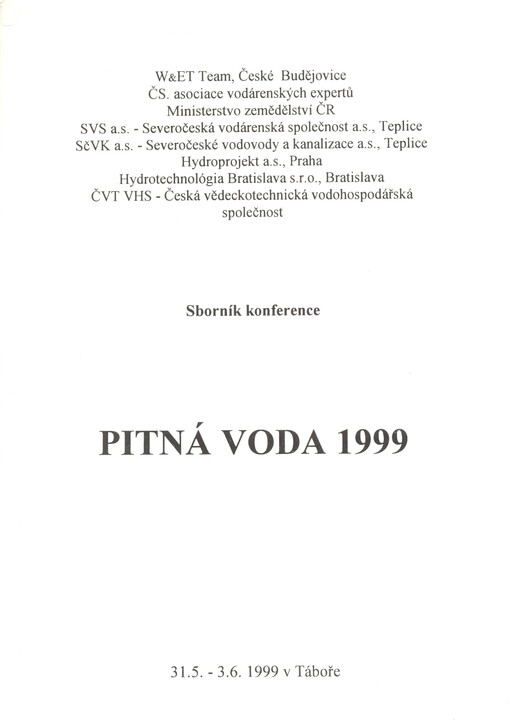 Sborník konference Pitná voda 1999, která je 5. pokračováním konferencí Pitná voda z údolních nádrží, 31.5.-3.6.1999 v Táboře