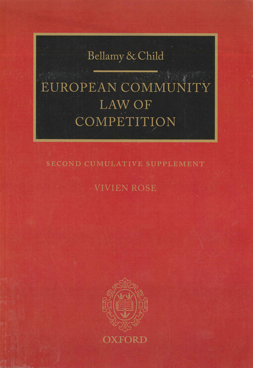 European community law of competition. Second cumulative supplement