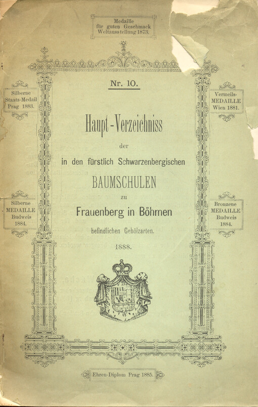 Haupt-Verzeichniss der in den fürstlich Schwarzenbergischen Baumschulen zu Frauenberg in Böhmen befindlichen Gehölzarten