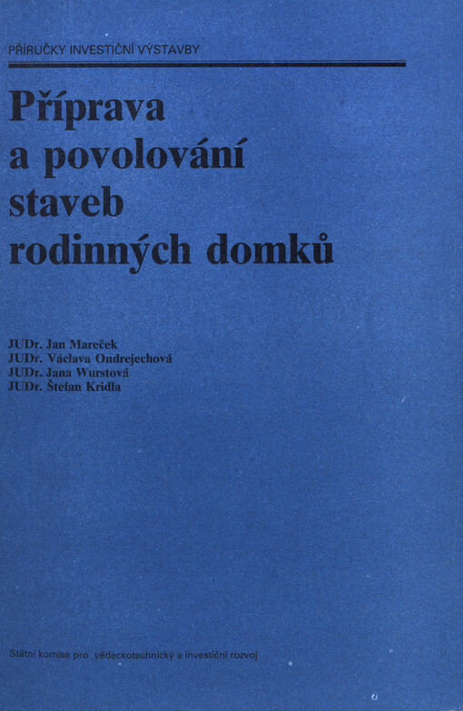 Příprava a povolování staveb rodinných domků