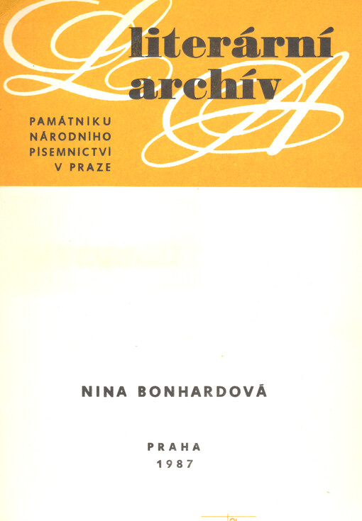 Nina Bonhardová (1907-1981) : literární pozůstalost